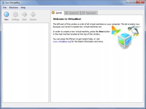 Virtual Box Main Window
