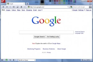Google Website Loaded in Opera